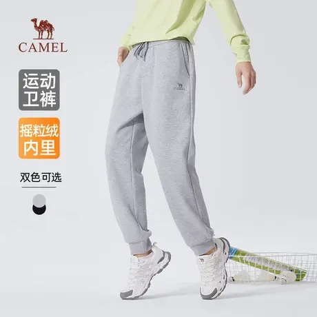 骆驼男装针织卫裤男士2025新款秋冬季棉感加绒保暖休闲运动长裤子商品大图