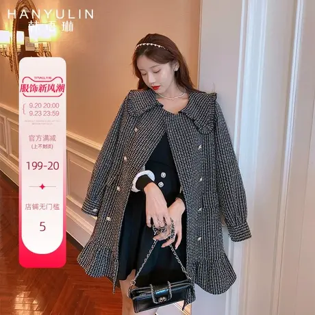 韩语琳外套女秋季年新款韩版黑色高腰修身连衣裙组合三件套商品大图