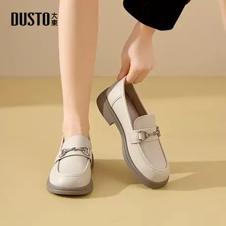 大东dd乐福鞋女2025年新款春秋女鞋英伦风小皮鞋女一脚蹬单鞋子女商品大图