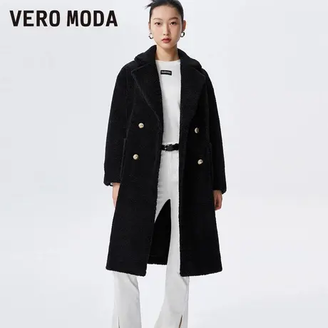 Vero Moda奥莱外套冬季清仓仿泰迪毛直身翻领长款大衣上衣女流行商品大图