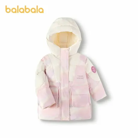 巴拉巴拉羽绒服女幼童冬季新款宝宝时尚百搭可爱甜美连帽鸭绒外套商品大图