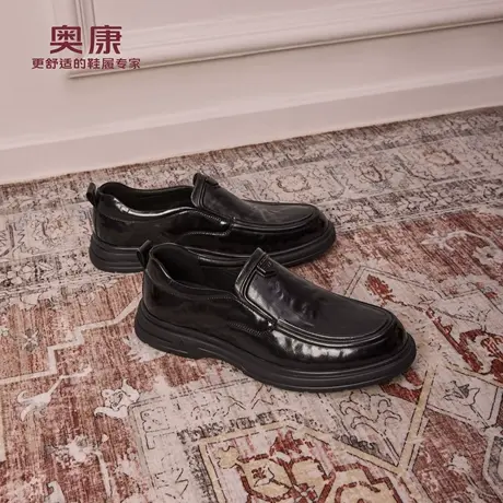 奥康 2025秋季新款男鞋公务一脚蹬豆豆鞋男款舒软乐福鞋门店发货商品大图