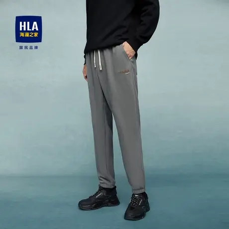 HLA/海澜之家麻烦星球联名系列23秋季新松紧腰九分锥形休闲裤子男商品大图