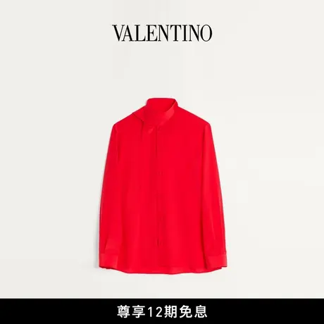 [秋冬新品][12期免息]华伦天奴VALENTINO男士真丝绉纱衬衫商品大图