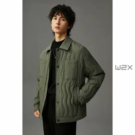 w2x2023冬季新款三防羽绒服男短款轻薄白鸭绒外套青年内胆上衣潮图片
