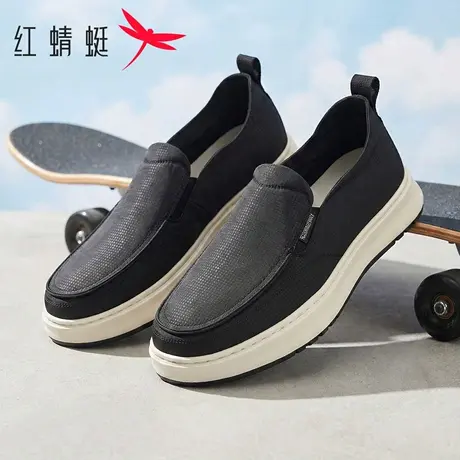 红蜻蜓男鞋2026春季新款休闲一脚蹬懒人鞋轻便舒适透气时尚健步鞋商品大图