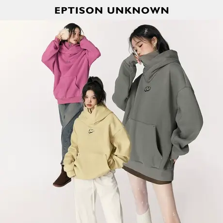 【李佳琦直播间】EPTISON卫衣女连帽复古宽松加厚设计感休闲上衣图片