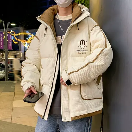 冬季外套男加厚羽绒棉服连帽休闲棉衣男潮牌冬天棉袄青少年面包服商品大图