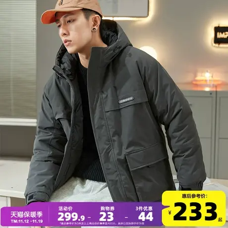 唐狮2022冬季新款棉衣男装短款连帽工装棉服学生加厚上衣棉袄外套图片