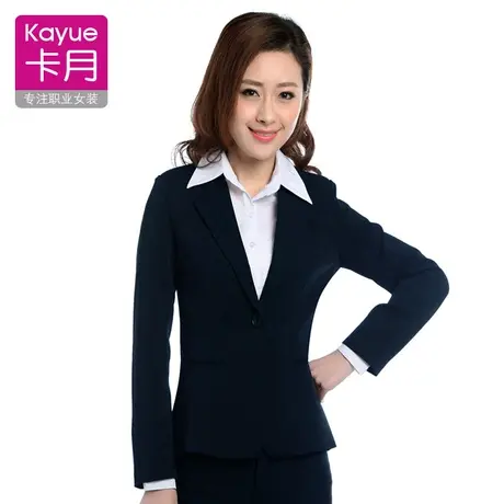 藏蓝色西装女外套工作服正装深蓝藏青春秋职业工装小西服面试套装图片