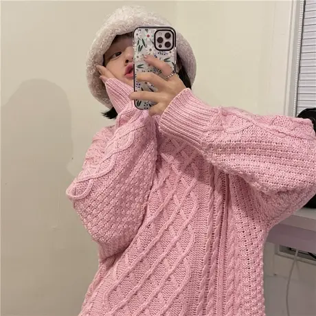 红续自制~2023春装新款日系盐系少女温柔风宽松百搭毛衣针织衫女图片