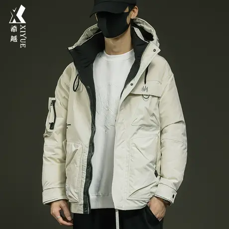 冬季羽绒棉衣男2023新款加厚休闲棉袄宽松大码男士防水连帽冲锋衣商品大图