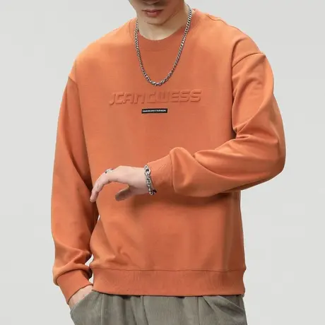 春天男士多巴胺中性风长袖卫衣春秋款男装重磅打底衫春季圆领上衣商品大图