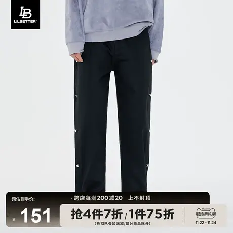 Lilbetter男士休闲裤秋冬新款长裤宽松时尚直筒裤潮流美式裤子男商品大图