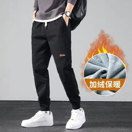 秋冬季工装休闲裤男士运动纯棉裤加绒加厚外穿冬天冬装男装男裤子商品大图