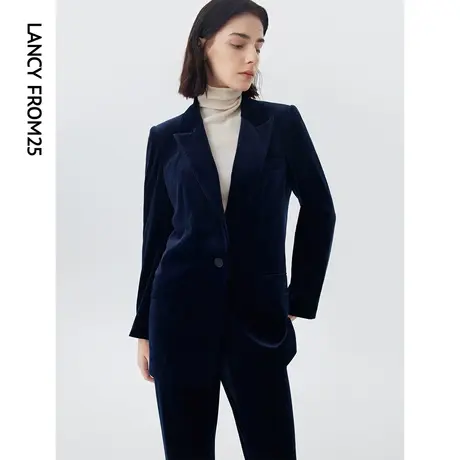 朗姿法式气质高级感西服秋季新款时尚通勤休闲职业西装外套上衣女图片