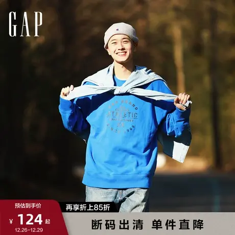 【断码优惠】Gap男女装秋季美式复古LOGO卫衣情侣装时尚休闲外套商品大图