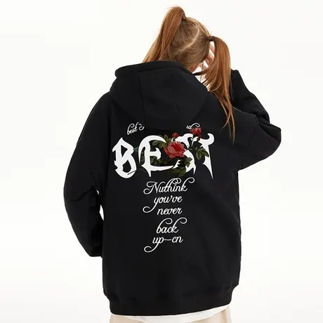 西海岸带帽薄款卫衣潮牌美式高街男冬季国潮宽松潮流大码外套潮图片