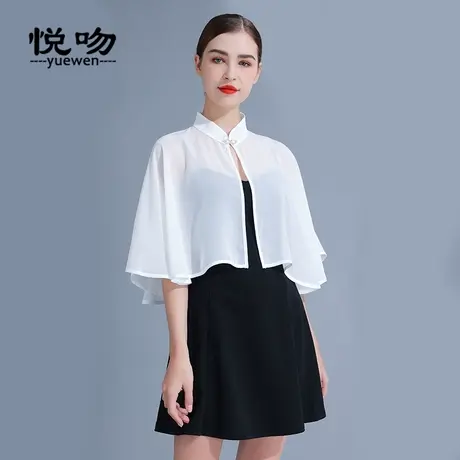 防晒斗篷披肩女夏薄外套2024新款雪纺小披肩百搭开衫短款外搭上衣图片