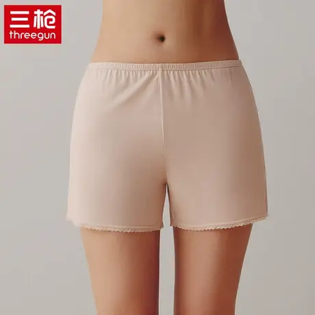 三枪女士弹力莫代尔平角四角内裤蕾丝边薄款凉感透气短裤安全裤图片