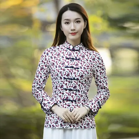 中式唐装上衣旗袍短款上衣汉服复古风小香风流行小洋装民国风女装图片