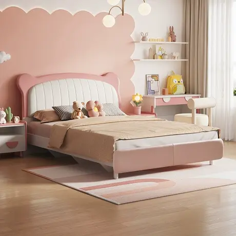 全友家居儿童床女孩卧室床公主床单人床1.5米简约小孩床商品大图