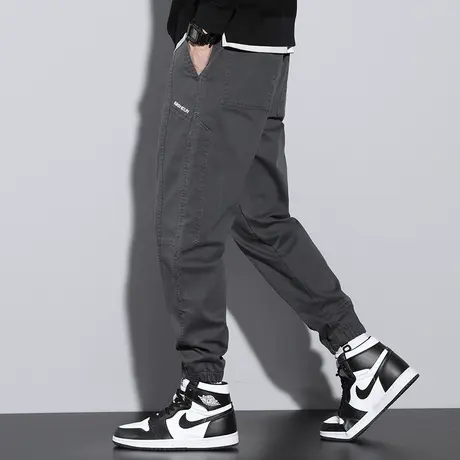 2023新款休闲长裤子男韩版潮流运动裤九分裤小脚束脚灰色卫裤百搭商品大图