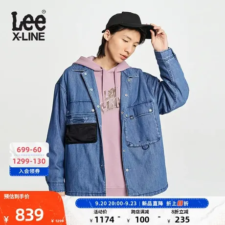 LeeXLINE23秋冬新品舒适版中浅蓝色男牛仔棉服潮流LMT0071266DE图片