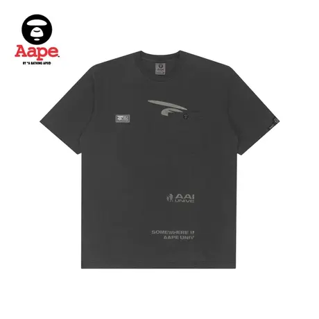AAPE+男装春夏猿颜简约图案印花休闲短袖T恤0857XXI商品大图
