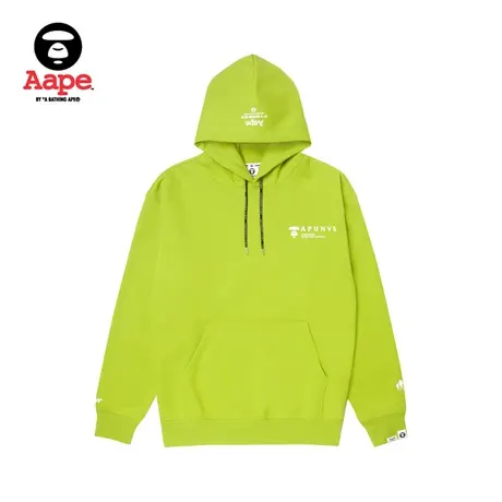 Aape旗舰店男装秋冬猿颜迷彩字母印花薄绒休闲连帽卫衣A327XXL商品大图