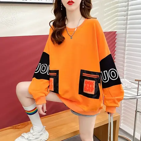 早秋装设计感小众卫衣女春秋季韩版宽松中长款初秋薄款上衣外套潮图片