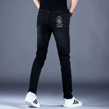 黑色牛仔裤男款百搭江浙沪穿搭裤子男修身小脚2023新款春秋弹力潮图片