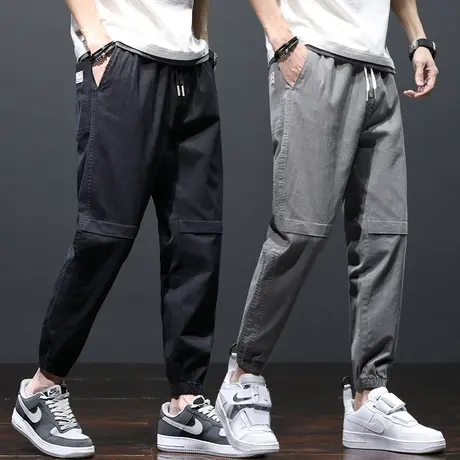 夏季薄款九分哈伦工装裤男士束脚宽松休闲裤子男裤2023年新款潮牌商品大图