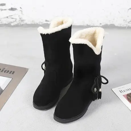 雪地靴女冬季加绒加厚棉鞋女短筒学生短靴保暖马丁靴韩版两穿中筒图片