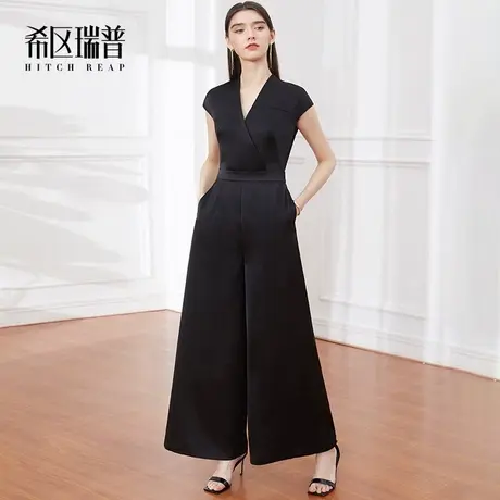 希区瑞普高端轻奢连体裤女2024夏季新款时尚气质v领连衣裤图片