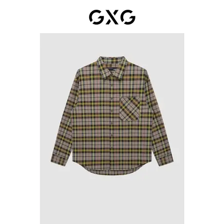 GXG男装 冬季时尚休闲百搭穿搭帅气潮青年条纹衬衫GC103001K商品大图