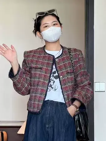 2023新款小香风秋季短款外套小众气质高级感轻熟风上衣女ins潮流商品大图