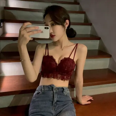 内衣女无钢圈厚收副乳胸罩防下垂性感蕾丝文小胸聚拢调整型胸套装图片