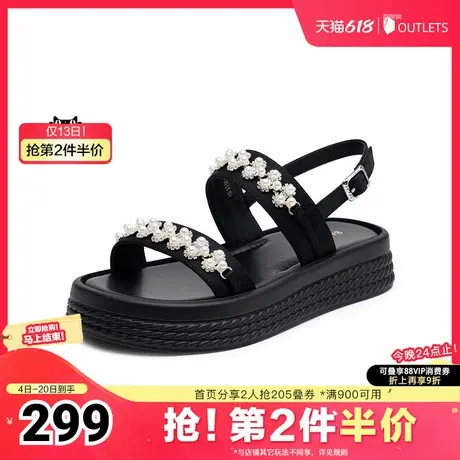 百思图2025夏季新款商场同款户外休闲凉鞋厚底女凉鞋F2127BL5图片