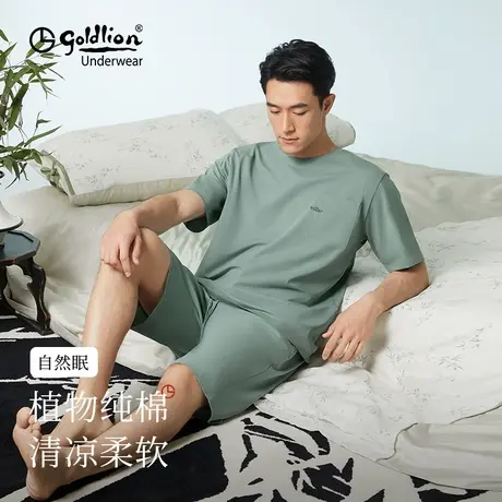 金利来睡衣男款夏季男士家居服夏季薄短袖短裤2025新款可外穿套装商品大图