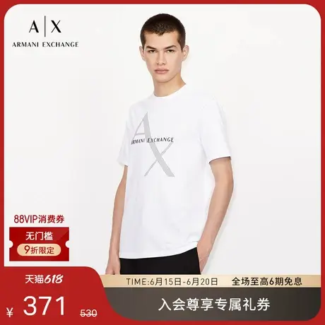 ARMANI EXCHANGE/阿玛尼男女情侣款全棉圆领正肩T恤2025夏季新款商品大图