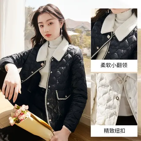 【直播间】香影小香风羽绒服2023冬季新款小个子短款90白鸭绒轻图片
