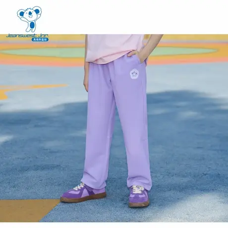 JJ真维斯商场同款童装2025春季新款女童运动束脚九分儿童卫裤裤子图片