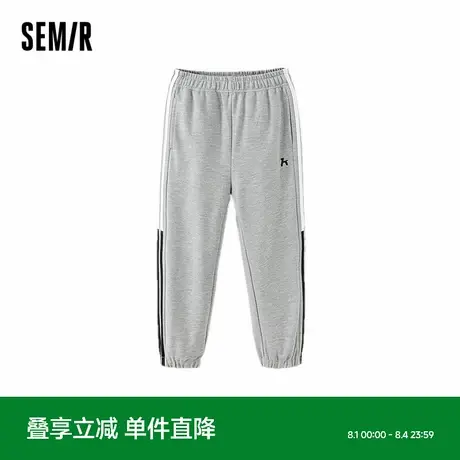 森马儿童长裤校园运动风撞色束脚裤春装裤子男童女童宽松休闲卫裤商品大图