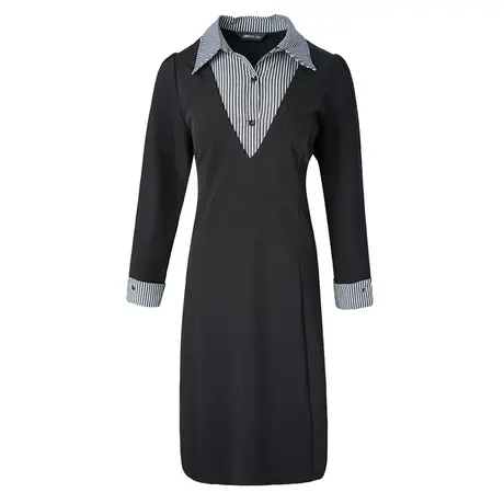 爱朴【直播专享】气质胖mm法式假两件连衣裙商品大图