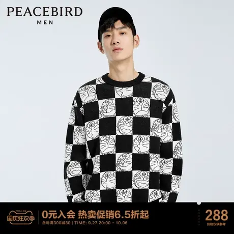 太平鸟男装  秋冬棋盘格针织毛衫商品大图