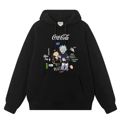 秀洛瑞克与莫蒂连帽卫衣男秋冬款宽松情侣装衣服动漫周边加绒帽衫商品大图