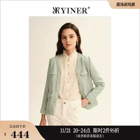 【小香风】YINER音儿线上专选女装秋季粗花呢短外套图片