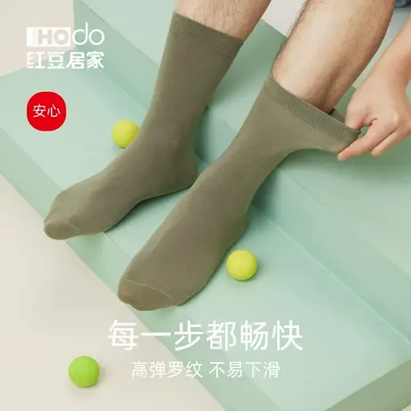 红豆袜子男士夏款纯棉全棉夏季薄款中筒袜运动吸汗夏天长袜春夏商品大图