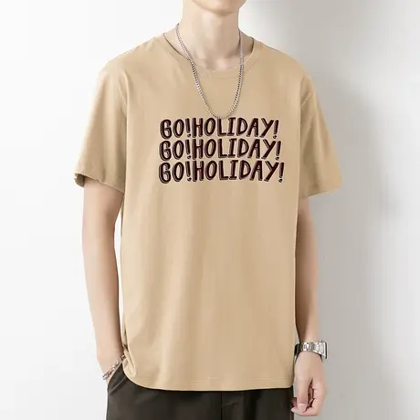 美式重磅纯棉短袖t恤男装2024新款夏季上衣服宽松潮流全棉体恤衫商品大图